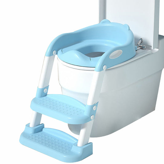 Reductor WC pentru Copii cu Scarita, Plabil, 38 x 40 x 47 cm, Blue Sky / Alb - Linovit Store