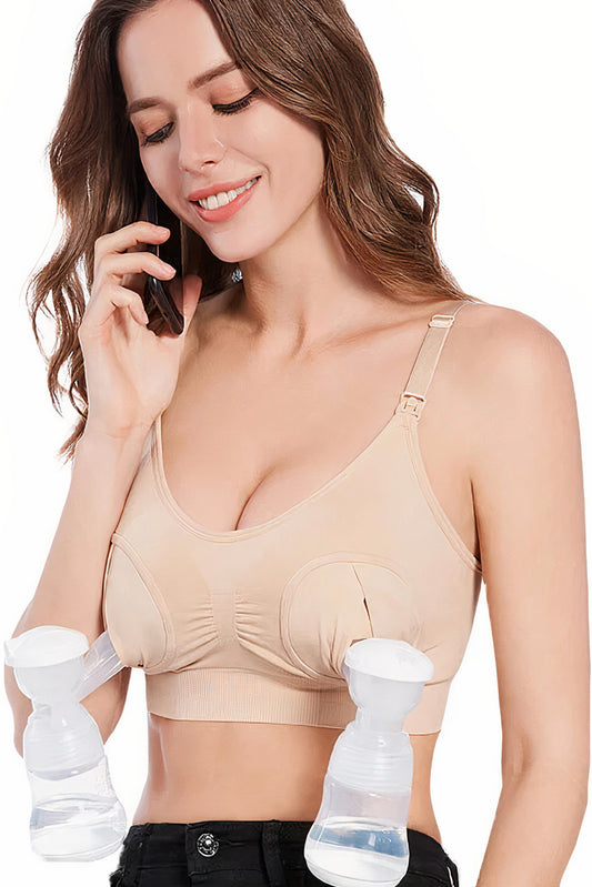 Sutien Linovit pentru alaptare 3 in 1 cu sustinere pompa san - Bej - Linovit Store