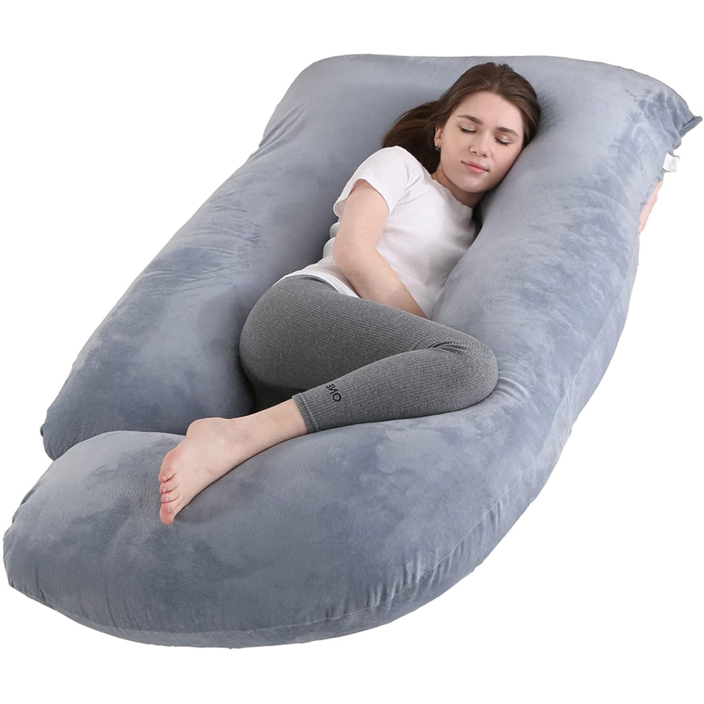 Perna Gravide si Alaptare 3 in 1, Multifunctionala, Sustinere pentru Burta, Spate, Solduri, Picioare, Bebelus, Relaxare, Husa detasabila, Gri