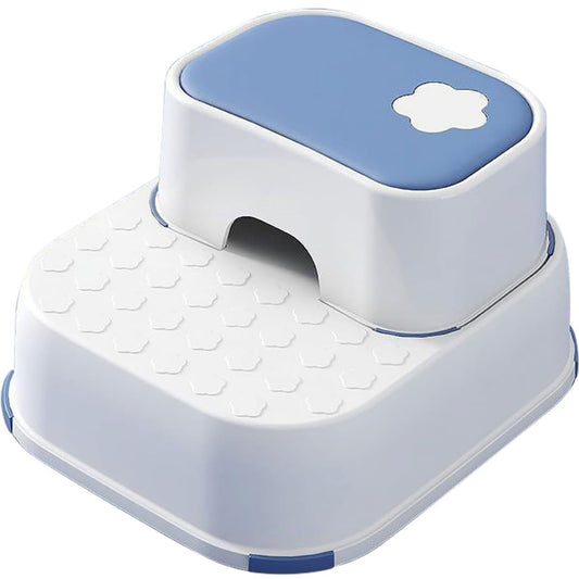 Scaunel Inaltator pentru Copii 2 in 1 cu Doua Trepte, Multifunctional, pentru WC, Baie si Bucatarie, Alb / Albastru - Linovit Store