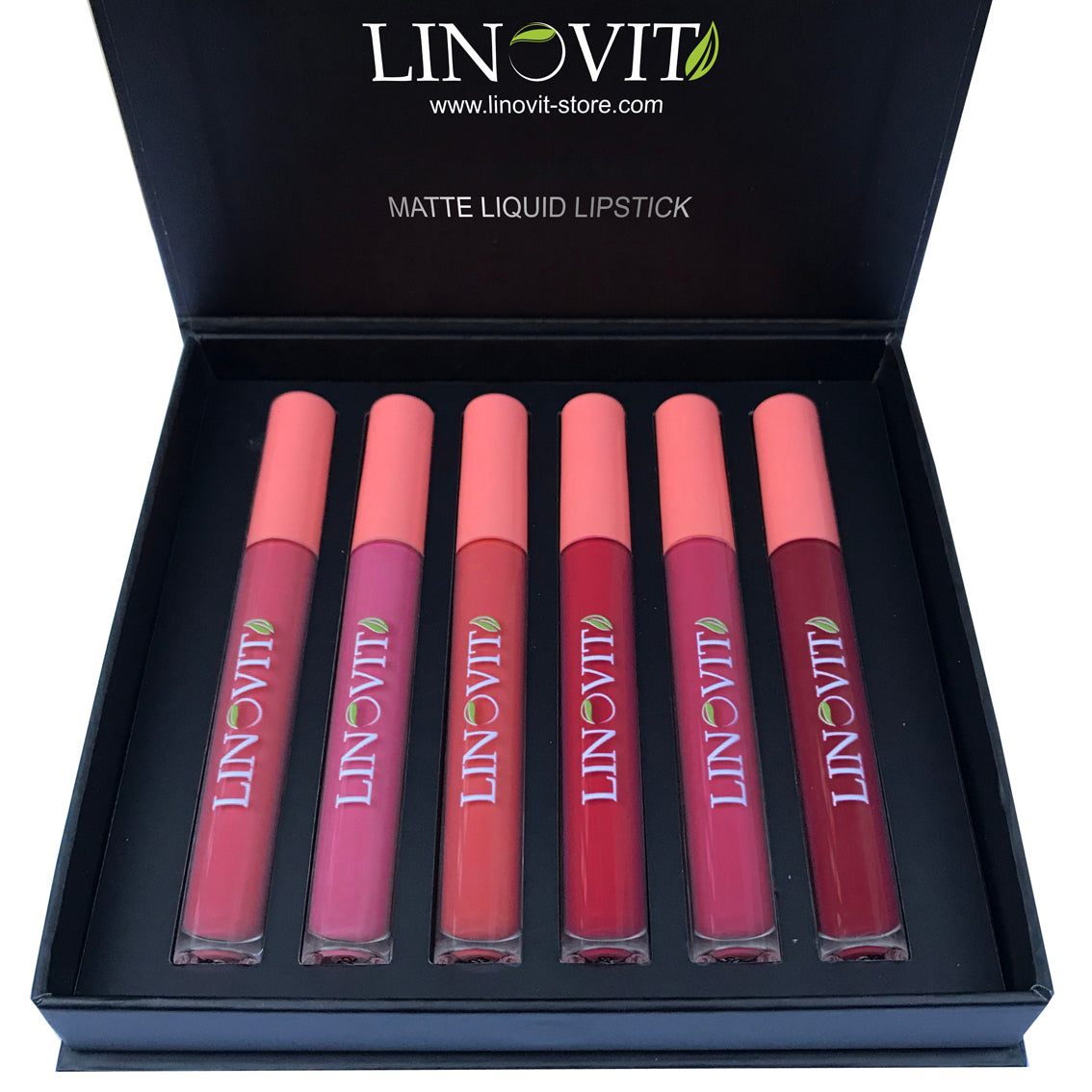 Set 6 rujuri mate rezistente la transfer, waterproof, 6 X 2.5 ml, Rosu / Rose - Linovit Store