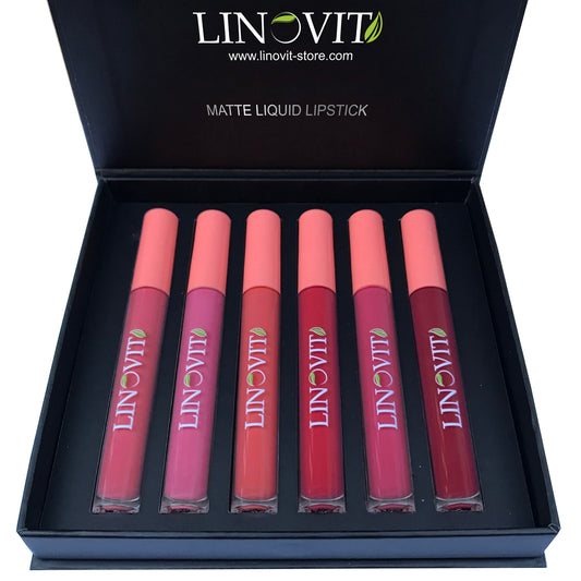 Set 6 rujuri mate rezistente la transfer, waterproof, 6 X 2.5 ml, Rosu / Rose - Linovit Store