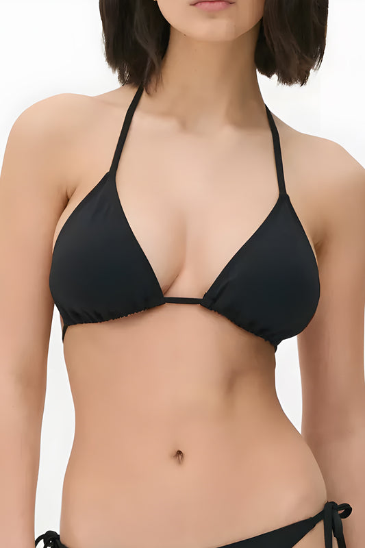 Sutien de baie Linovit®, Cupe triunghiulare, Buret detasabil, Negru - Linovit Store