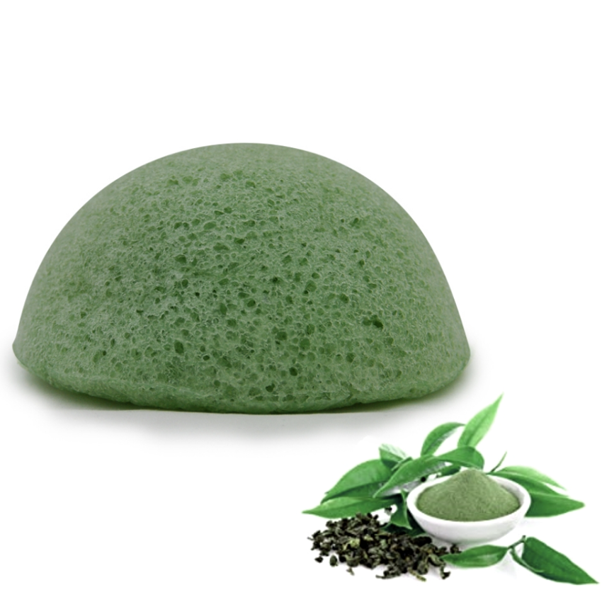Burete konjac pentru ten normal, Linovit®, Ecologic, Verde - Linovit Store