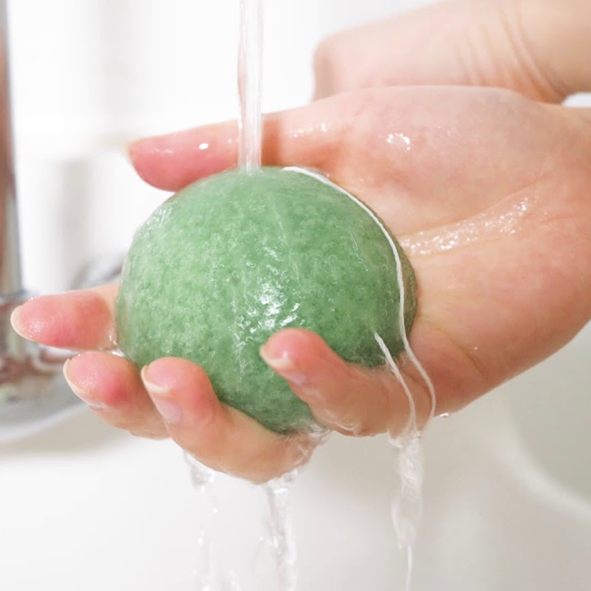 Burete konjac pentru ten normal, Linovit®, Ecologic, Verde - Linovit Store