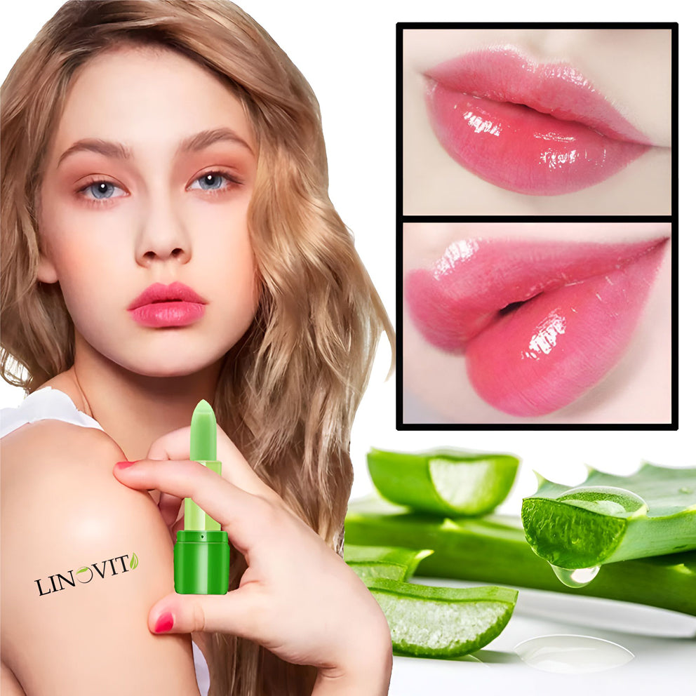 Balsam de Buze nuantator cu Aloe Vera, Linovit®, Hranitor, Hidratant, Coloare schimbatoare, 1 bucata - Linovit Store