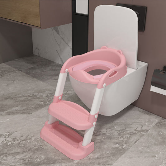 Reductor WC pentru Copii cu Scarita, Plabil, 38 x 40 x 47 cm, Roz / Alb - Linovit Store