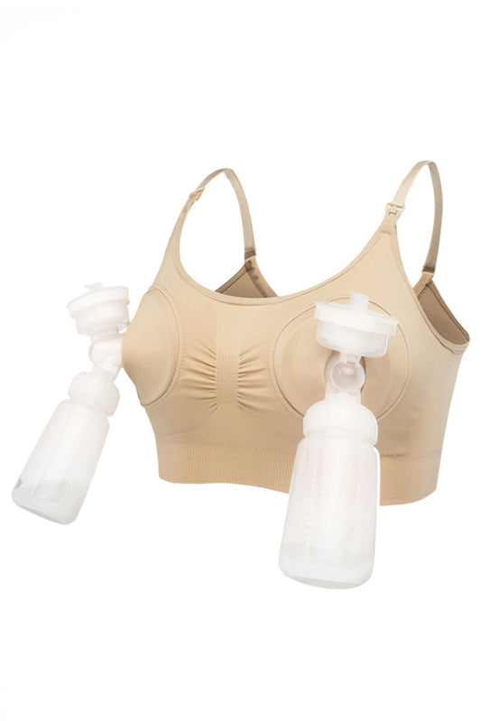 Sutien Linovit pentru alaptare 3 in 1 cu sustinere pompa san - Bej - Linovit Store