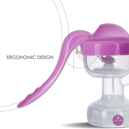 Pompa pentru san manuala cu biberon pentru hranire naturala, Linovit®, 150ml, Roz - Linovit Store