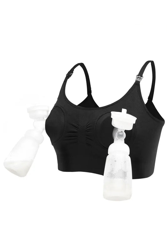 Sutien Linovit pentru alaptare 3 in 1 cu sustinere pompa san - Negru - Linovit Store