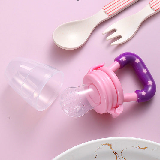 Suzeta pentru fructe si legume Linovit®, fara BPA, Silicon alimentar moale, Roz - Linovit Store