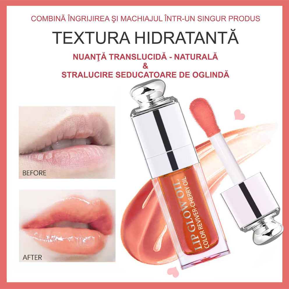 Ulei de buze Linovit® cu ulei de cirese dulci, 6ml, Culoare 001 Pink - Linovit Store