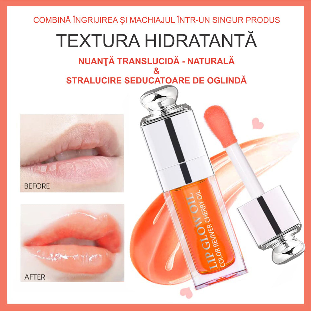 Ulei de buze Linovit® cu ulei de cirese dulci, 6ml, Culoare 004 Coral - Linovit Store