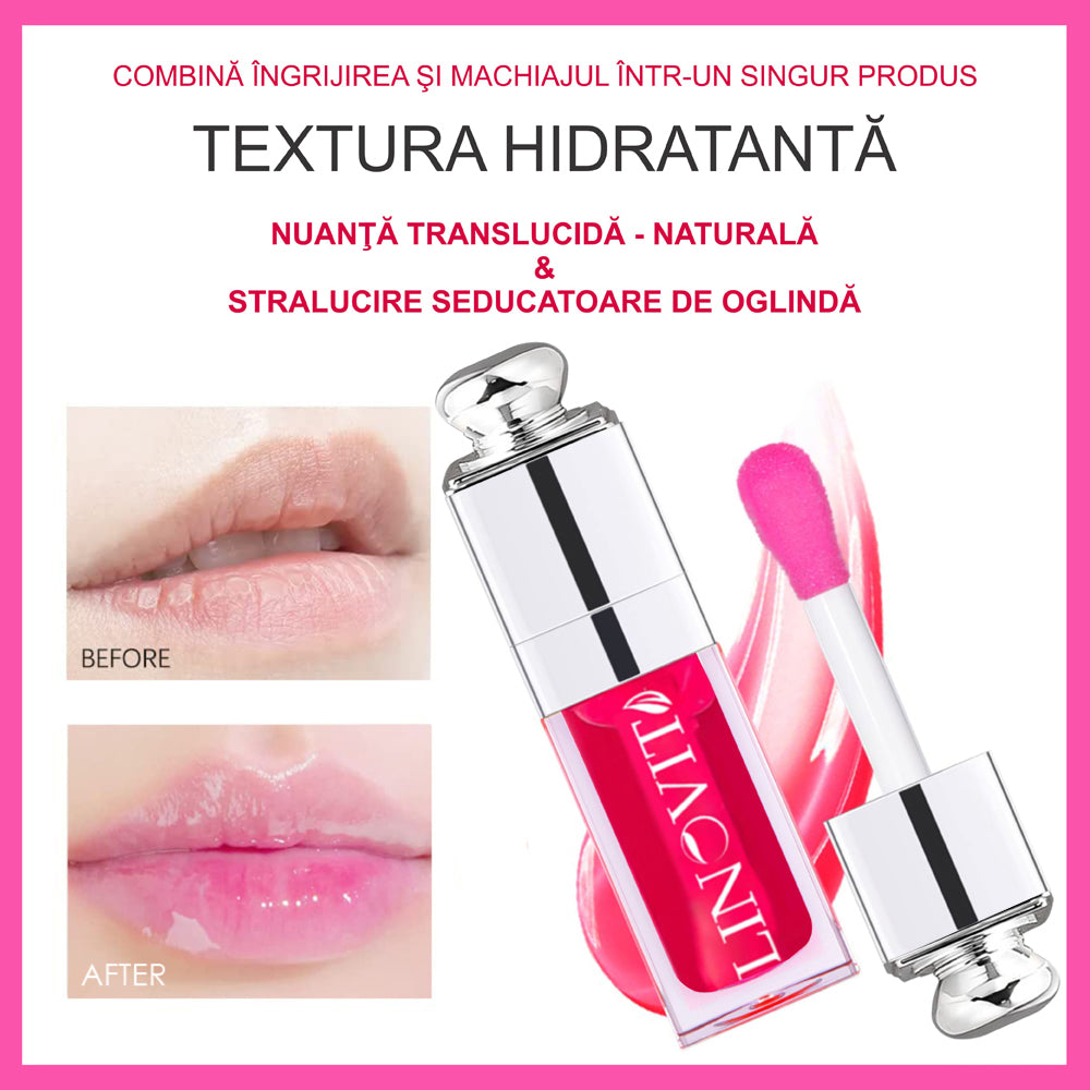 Ulei de buze Linovit® cu ulei de cirese dulci, 6ml, Culoare 007 Raspberry - Linovit Store
