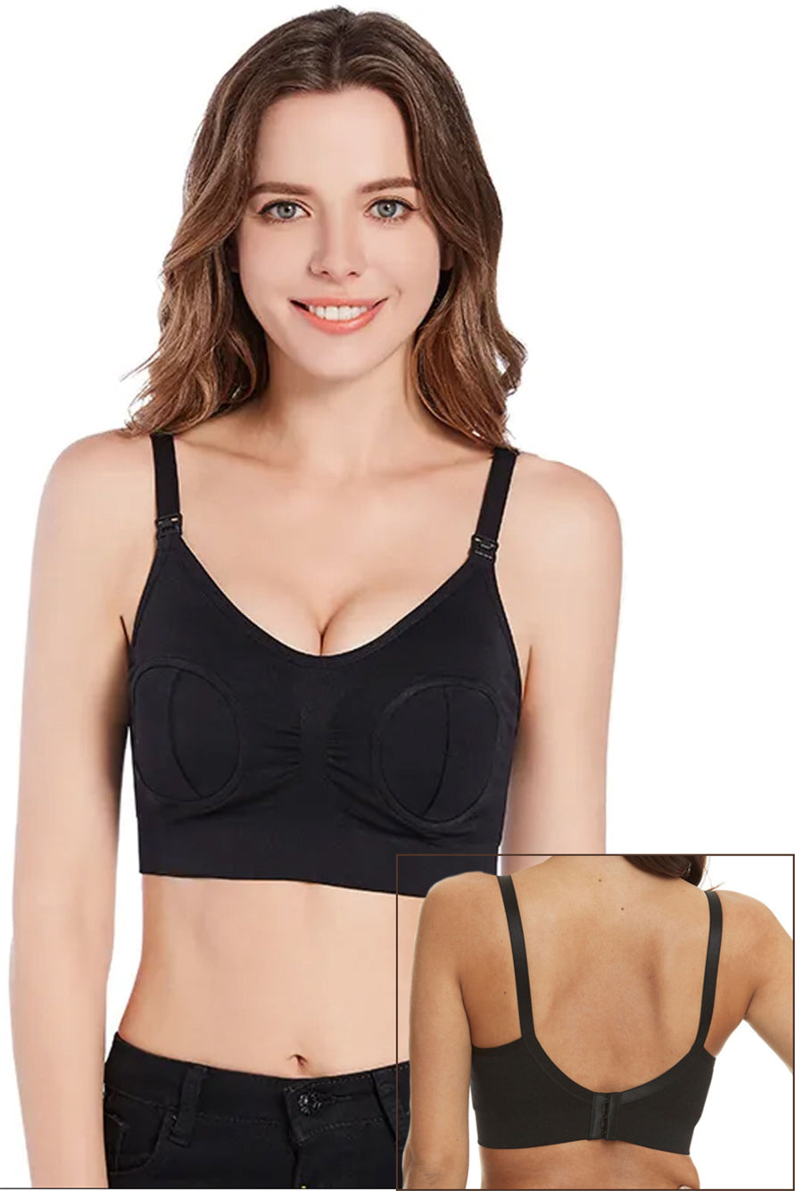 Sutien Linovit pentru alaptare 3 in 1 cu sustinere pompa san - Negru - Linovit Store