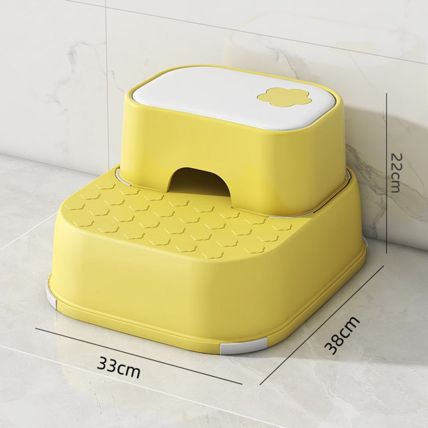 Scaunel Inaltator pentru Copii 2 in 1 cu Doua Trepte, Multifunctional, pentru WC, Baie si Bucatarie, Galben / Alb