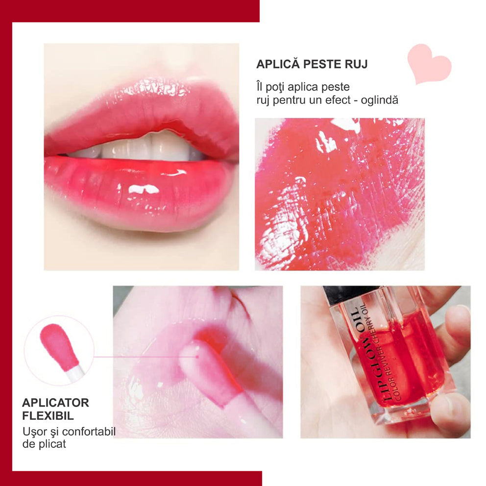 Ulei de buze Linovit® cu ulei de cirese dulci, 6ml, Culoare 015 Cherry - Linovit Store