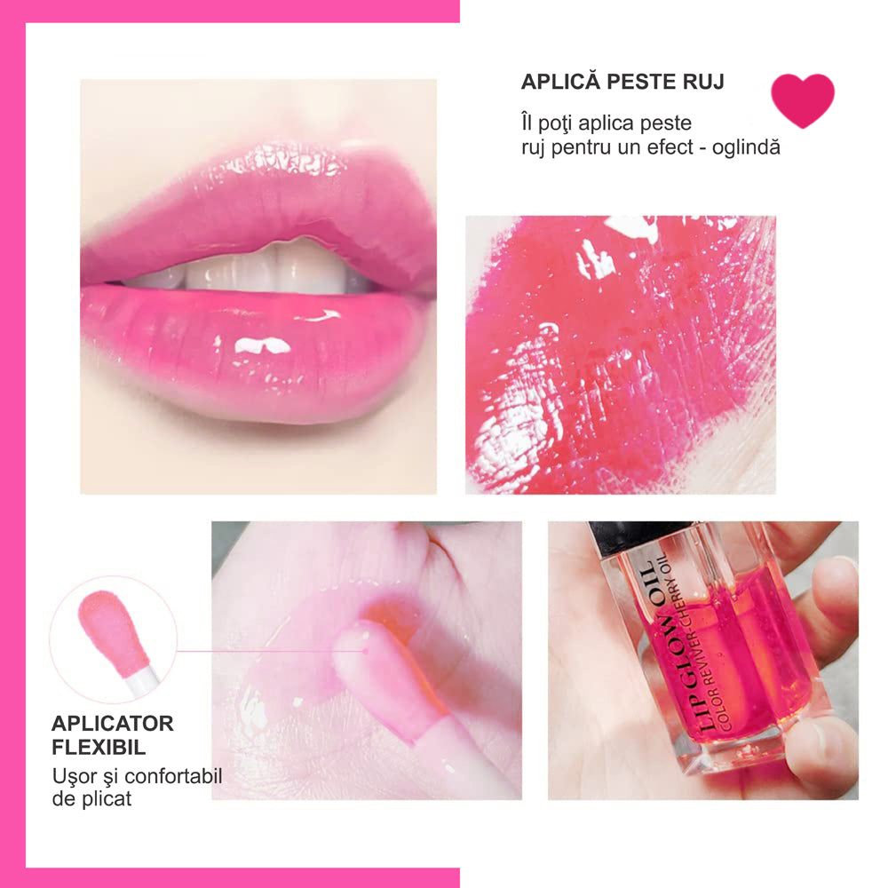 Ulei de buze Linovit® cu ulei de cirese dulci, 6ml, Culoare 007 Raspberry - Linovit Store