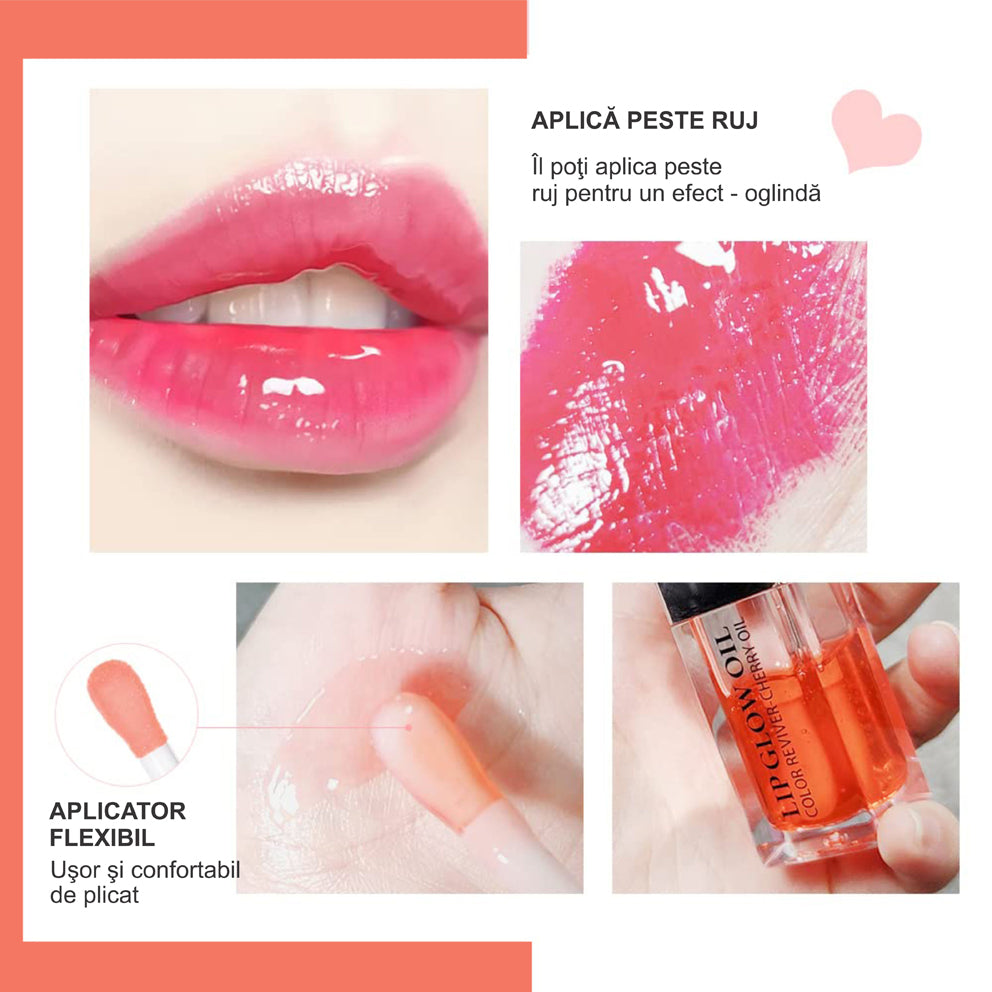 Ulei de buze Linovit® cu ulei de cirese dulci, 6ml, Culoare 004 Coral - Linovit Store