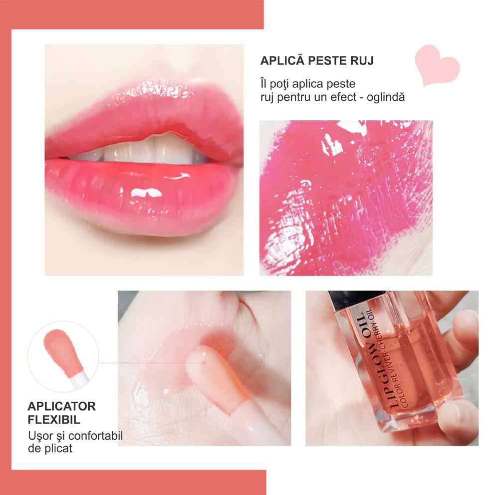 Ulei de buze Linovit® cu ulei de cirese dulci, 6ml, Culoare 001 Pink - Linovit Store
