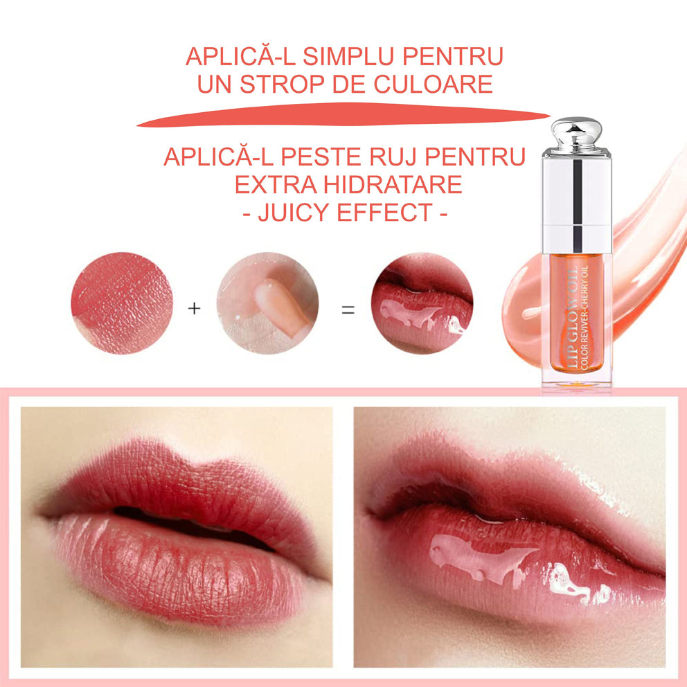 Ulei de buze Linovit® cu ulei de cirese dulci, 6ml, Culoare 001 Pink - Linovit Store