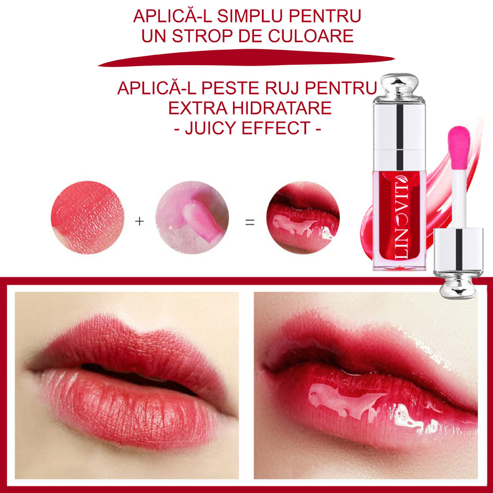 Ulei de buze Linovit® cu ulei de cirese dulci, 6ml, Culoare 015 Cherry - Linovit Store