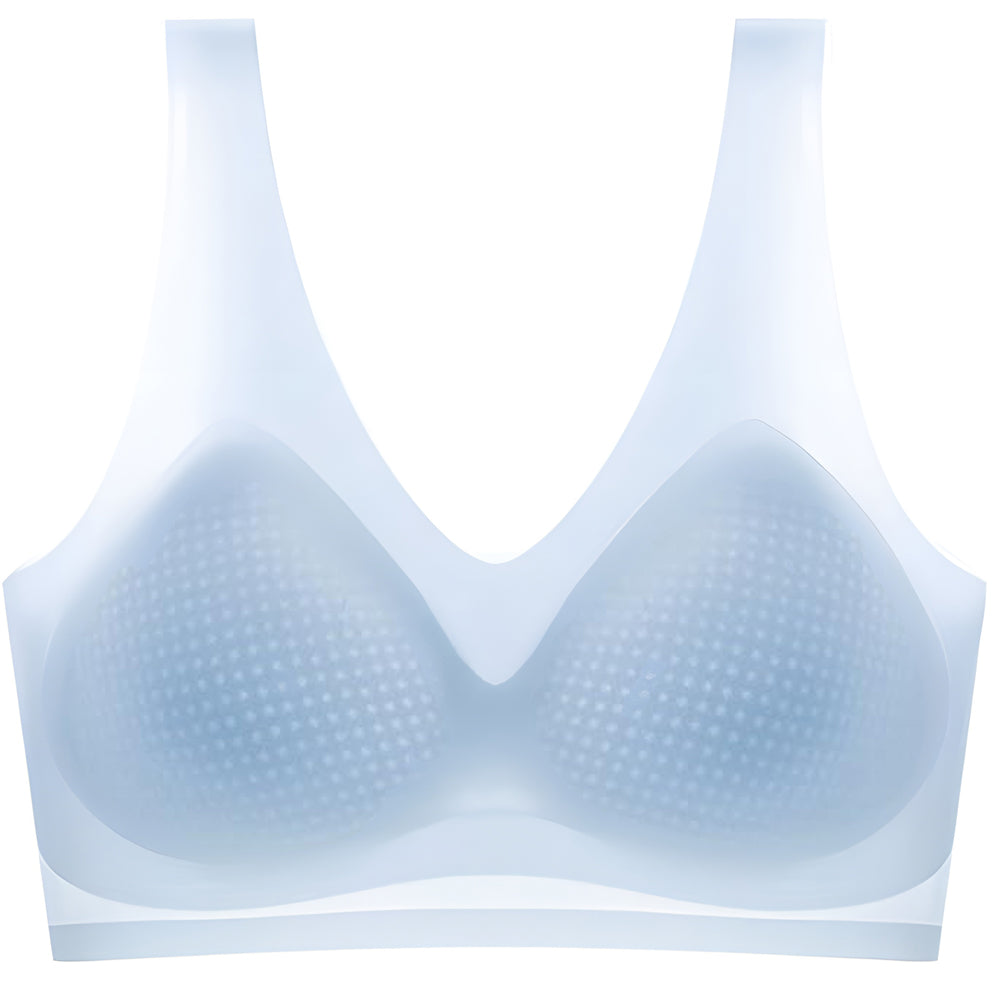 Sutien invizibil fără cusaturi, Linovit®, cu cupe fine, material respirabil si antibacterian, uscare rapida, Blue sky