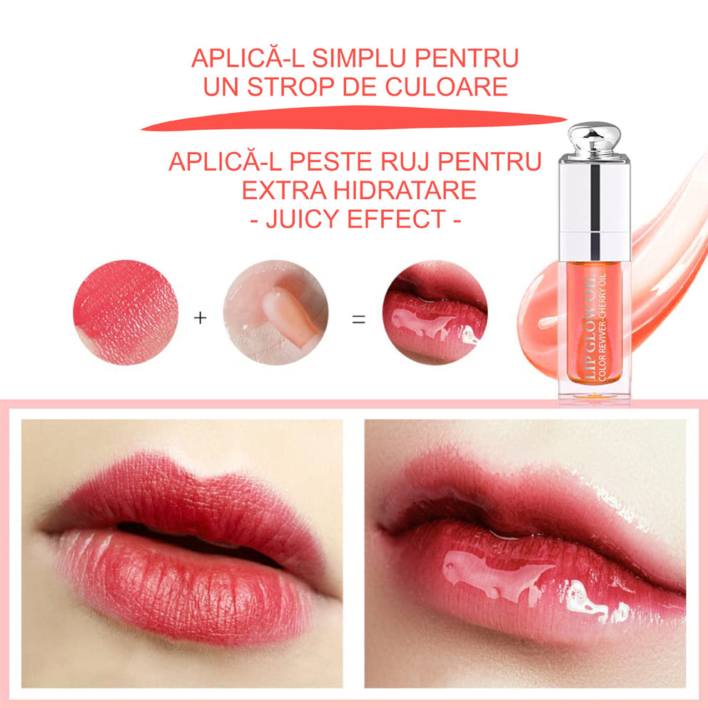 Ulei de buze Linovit® cu ulei de cirese dulci, 6ml, Culoare 004 Coral - Linovit Store