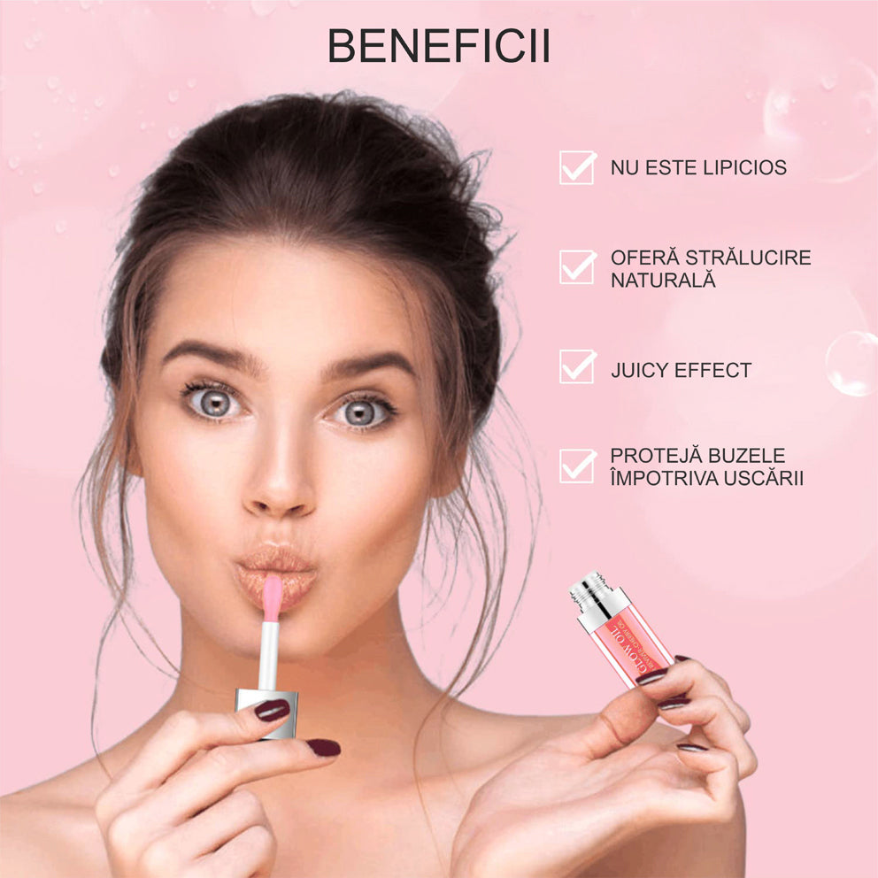 Ulei de buze Linovit® cu ulei de cirese dulci, 6ml, Culoare 001 Pink - Linovit Store