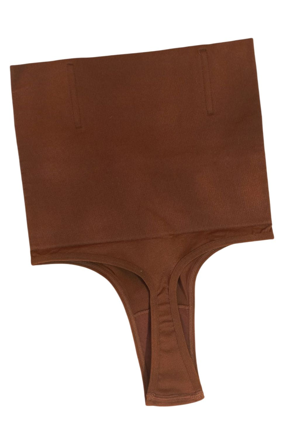 Chiloti modelatori tanga tip burtiera Chloe - Talie înaltă - Maro - Linovit Store
