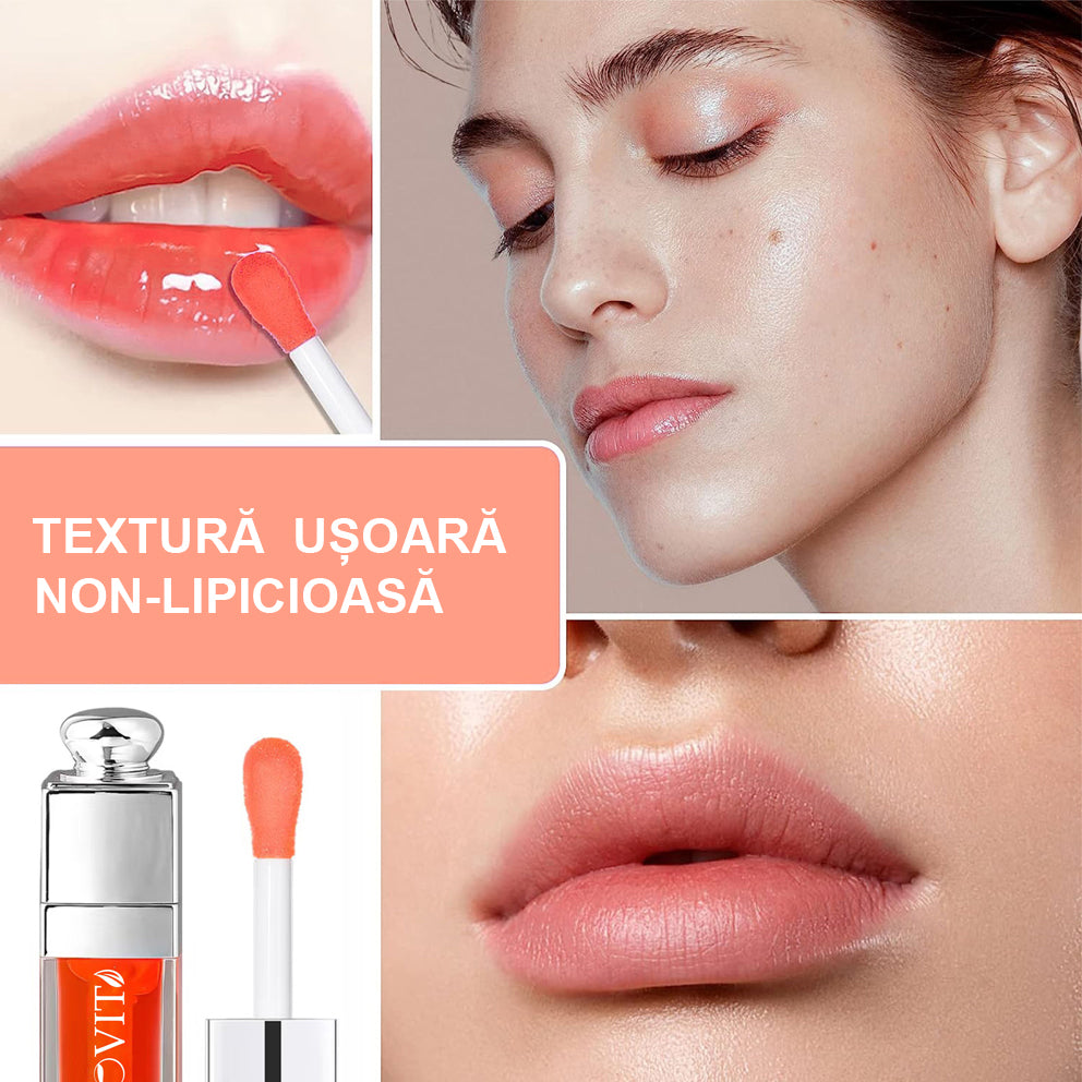 Ulei de buze Linovit® cu ulei de cirese dulci, 6ml, Culoare 004 Coral - Linovit Store