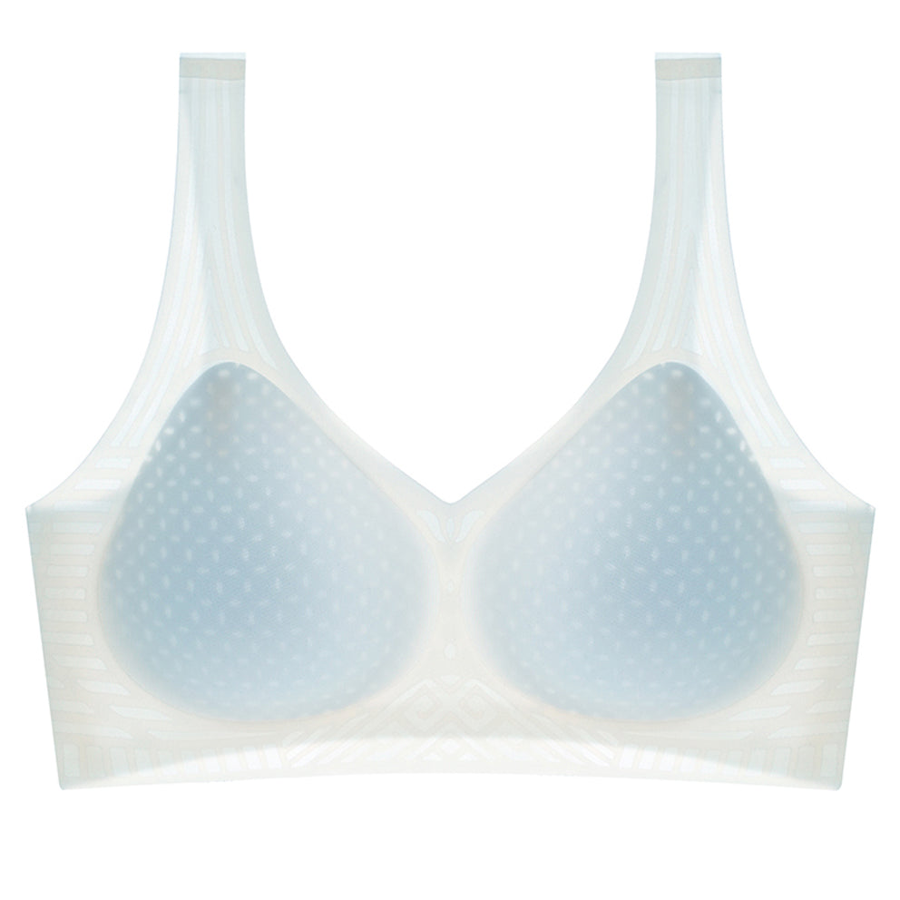 Sutien invizibil fără cusaturi, Linovit®, cu cupe fine, material respirabil si antibacterian, uscare rapida, Blue sky