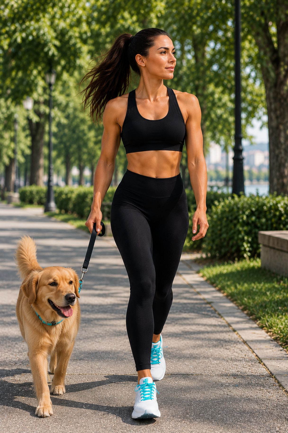 Colanți sport damă Iris | Talie înaltă | Efect modelator | Pentru fitness, yoga și alergare | LINOVIT®