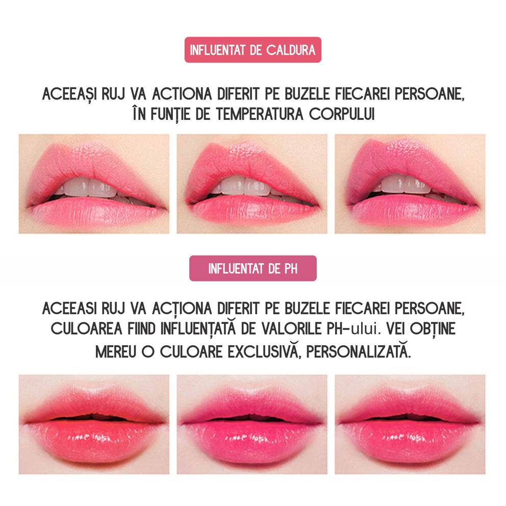 Set 2 bucati Balsam de Buze nuantator cu Aloe Vera, Linovit®, Hranitor, Hidratant, Coloare schimbatoare - Linovit Store
