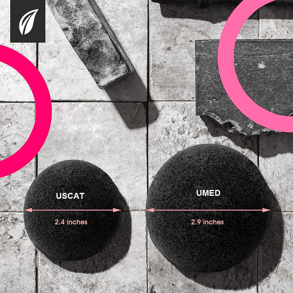 Burete konjac pentru ten acneic, Linovit®, Ecologic, Negru - Linovit Store