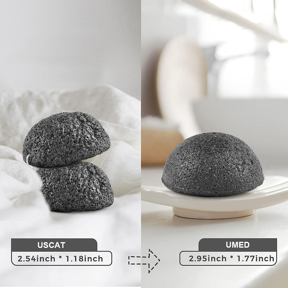 Burete konjac pentru ten acneic, Linovit®, Ecologic, Negru - Linovit Store
