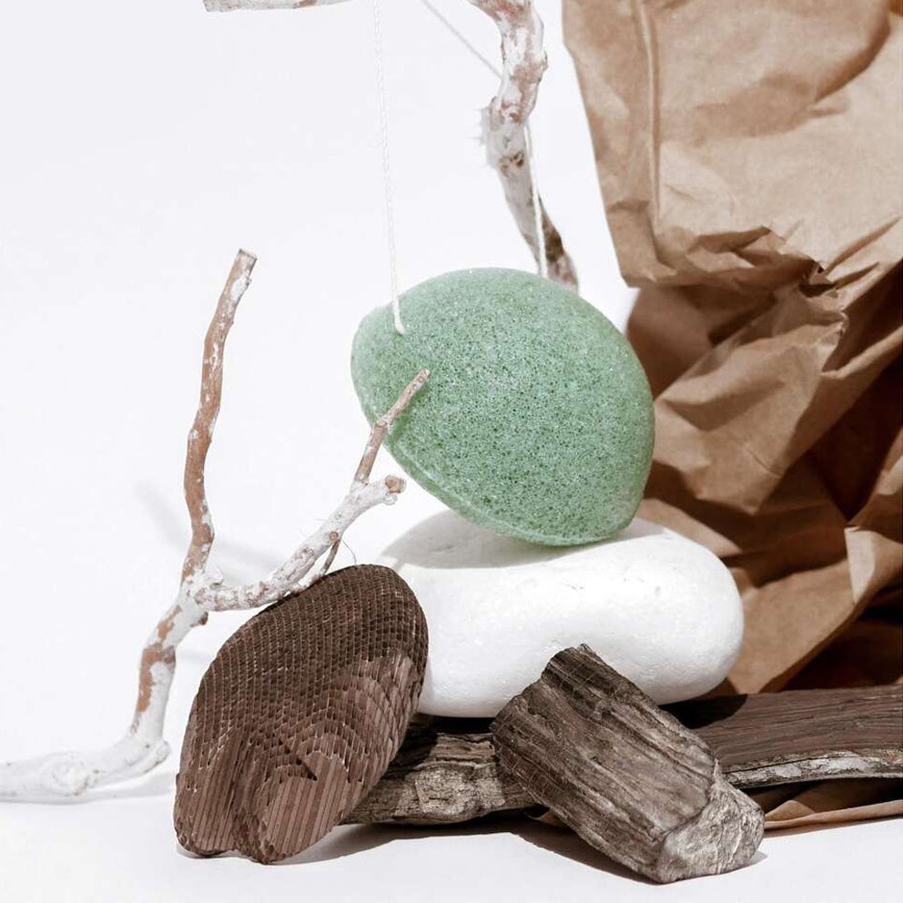Burete konjac pentru ten normal, Linovit®, Ecologic, Verde - Linovit Store