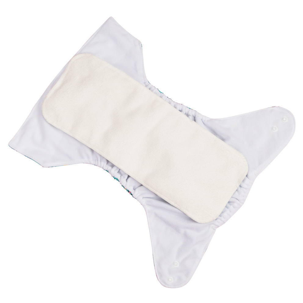 Set 4 scutece bebe, 1 săculeț pentru transport si 8 inserții absorbante, Reutilizabile, Lavabile, Impermeabile, Marime Reglabilă 3kg-15kg, Portocaliu/Verde - Linovit Store