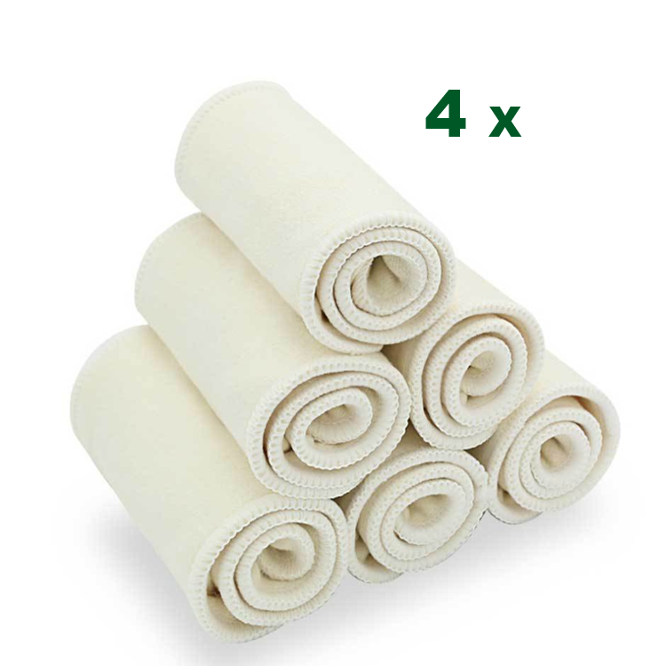 Set 4 scutece bebe, 1 săculeț pentru transport si 8 inserții absorbante, Reutilizabile, Lavabile, Impermeabile, Marime Reglabilă 3kg-15kg, Portocaliu/Verde - Linovit Store