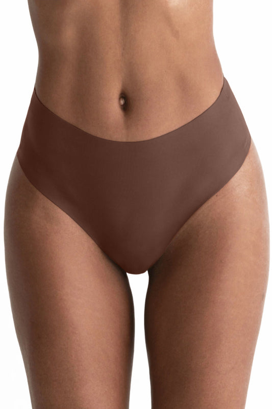 Chiloți Damă Silvia, Talie înaltă, Fără cusături, Maro - Linovit Store