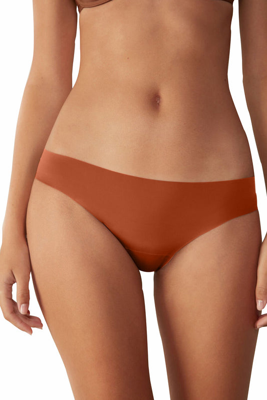 Chiloți Damă Emilia, Talie joasă, Fără cusături, Maro Camel - Linovit Store