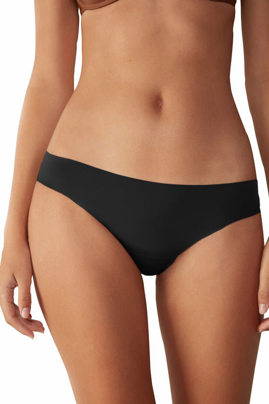 Chiloți Damă Emilia, Talie joasă, Fără cusături, Negru - Linovit Store