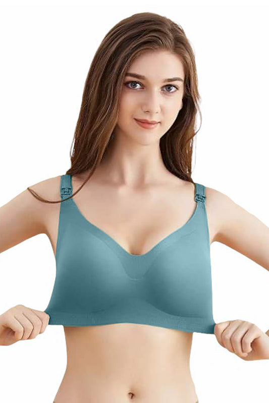 Sutien Alăptat fără Cusături și fără Întărituri - Verde Închis - Linovit Store