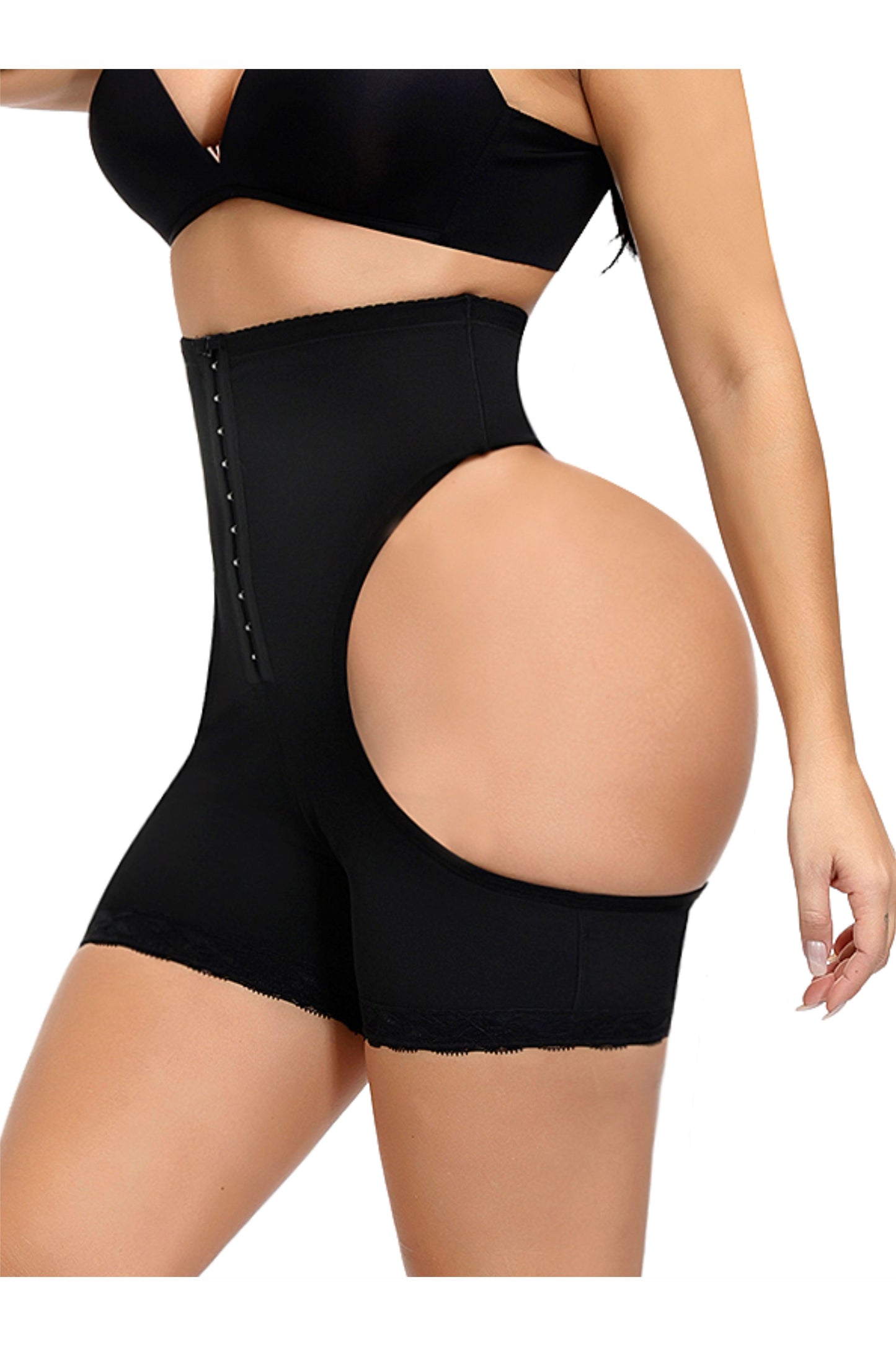Chiloti modelatori Lily - push-up & corset - Negru - Linovit Store