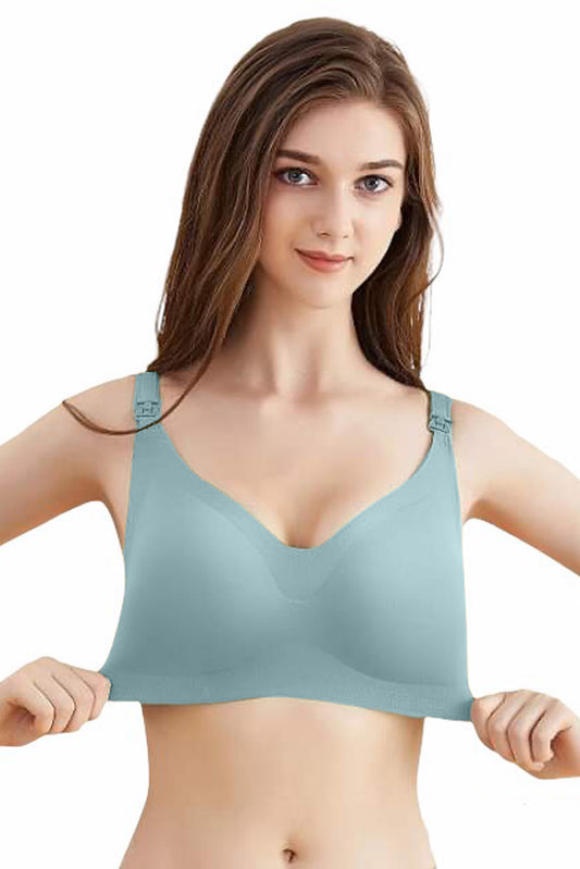 Sutien Alăptat fără Cusături și fără Întărituri - Albastru Pastel - Linovit Store
