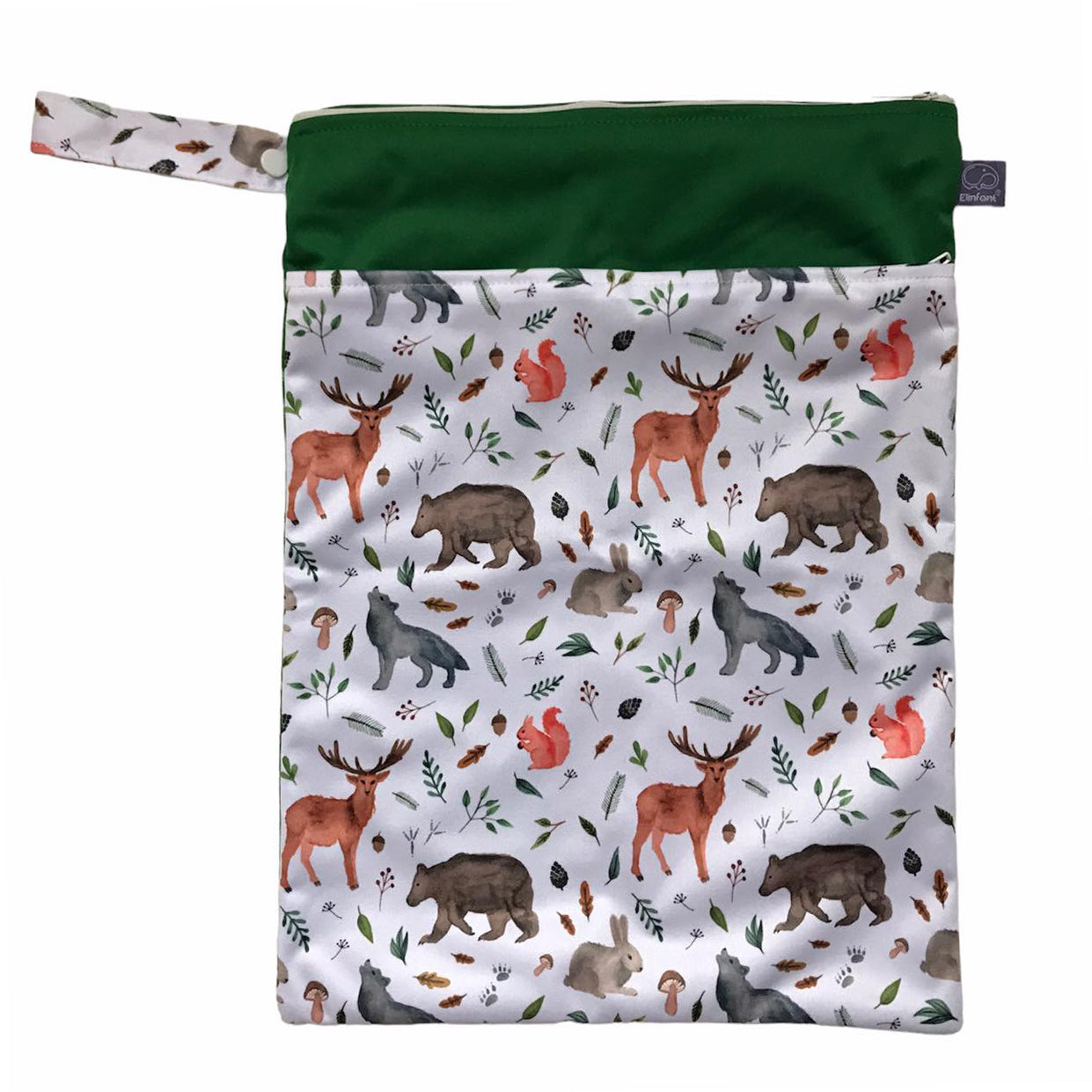 Set 4 scutece bebe, 1 săculeț pentru transport si 8 inserții absorbante, Reutilizabile, Lavabile, Impermeabile, Marime Reglabilă 3kg-15kg, Verde/Alb - Linovit Store