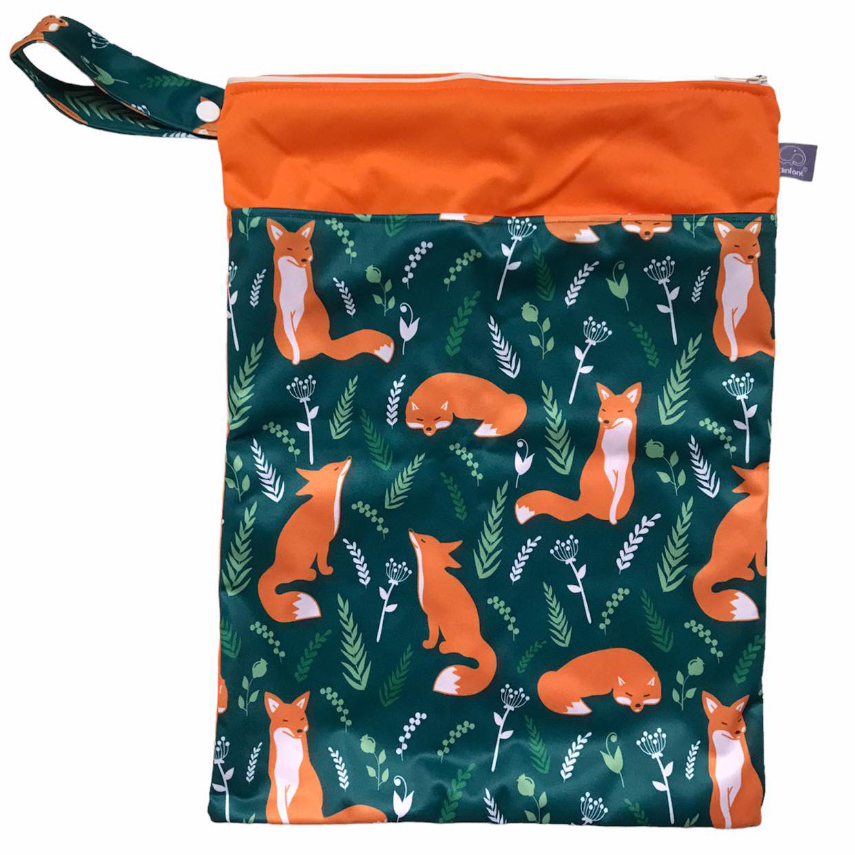 Set 4 scutece bebe, 1 săculeț pentru transport si 8 inserții absorbante, Reutilizabile, Lavabile, Impermeabile, Marime Reglabilă 3kg-15kg, Portocaliu/Verde - Linovit Store