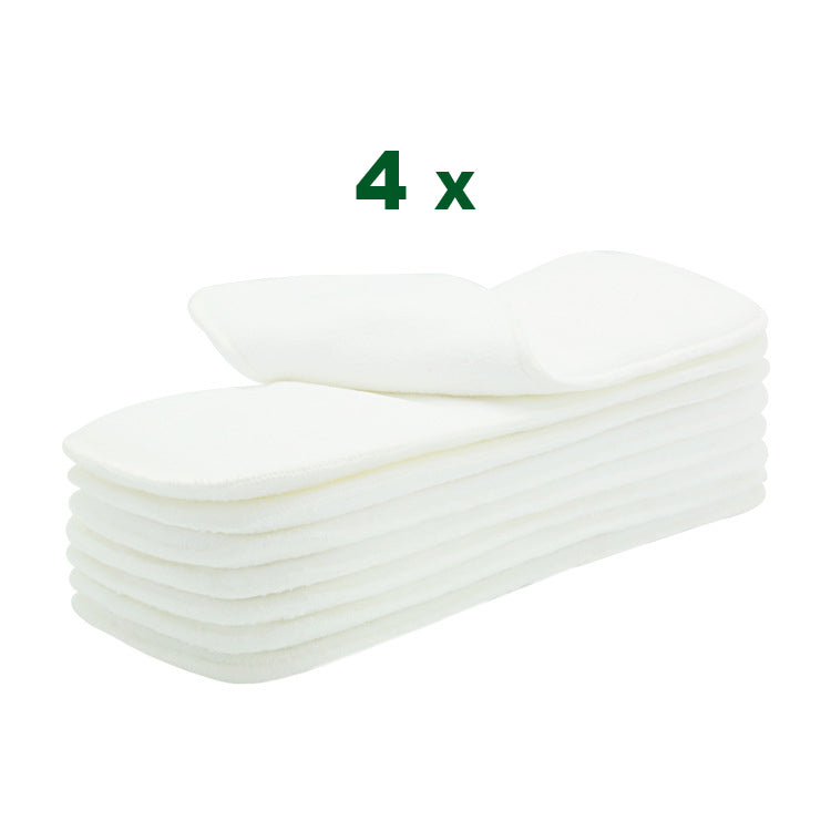 Set 4 scutece bebe, 1 săculeț pentru transport si 8 inserții absorbante, Reutilizabile, Lavabile, Impermeabile, Marime Reglabilă 3kg-15kg, Portocaliu/Verde - Linovit Store