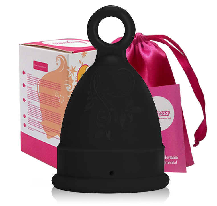 Cupă Menstruală Ring, Negru, mărimea L - Linovit Store