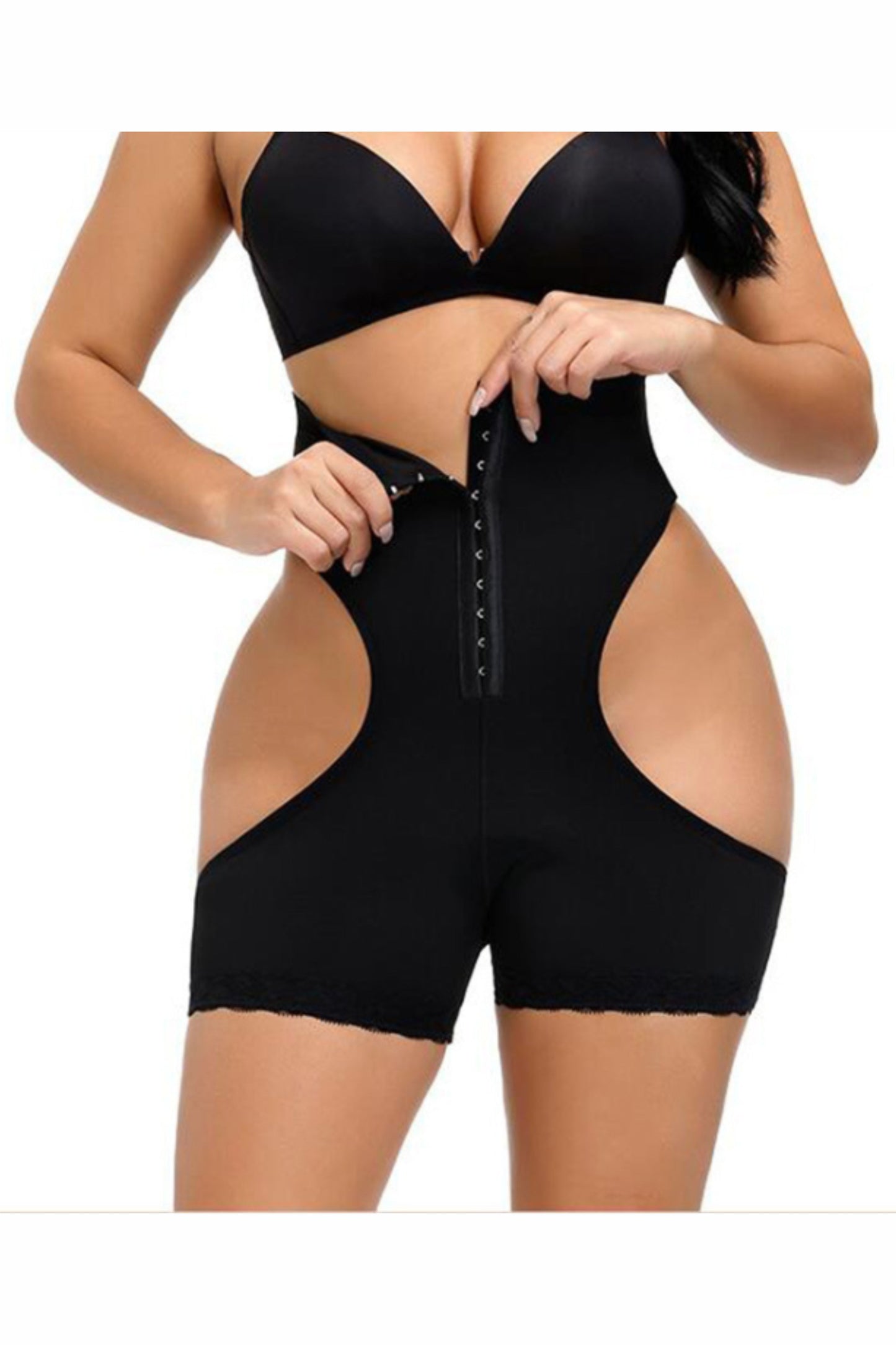 Chiloti modelatori Lily - push-up & corset - Negru - Linovit Store